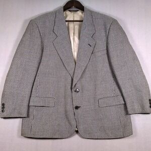 Vtg Pierre Cardin 42 SHORT Zig Zag Pattern Two Button Sports Coat Made In USA